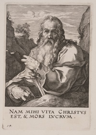 Svatý Pavel, od Krista, apoštolů a svatého Pavla s vyznáním víry od Hendrick Goltzius
