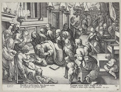 Svatý Pavel vychoval Eutycha od Hendrick Goltzius