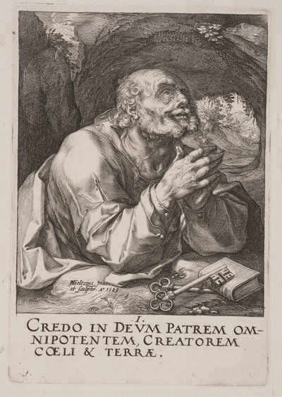 Svatý Petr, od Krista, apoštolů a svatého Pavla s vyznáním víry od Hendrick Goltzius