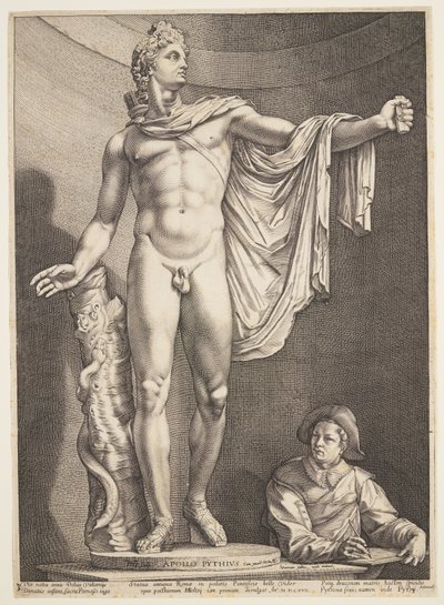 Apollón z Belvedéru, ze tří slavných antických soch v Římě od Hendrick Goltzius