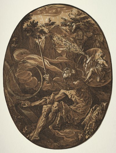 Božstva: Demogorgon v jeskyni věčnosti od Hendrick Goltzius