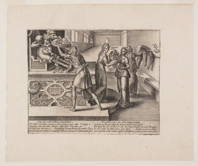 Výdaje na soudní spory, z knihy Litis Abusus (Zneužití práva) od Hendrick Goltzius
