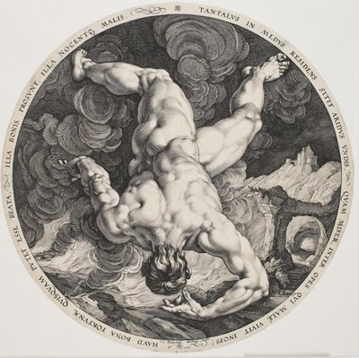 Čtyři hanobníci - Tantalus od Hendrick Goltzius