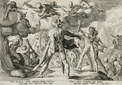 Obři šplhající do nebes od Hendrick Goltzius
