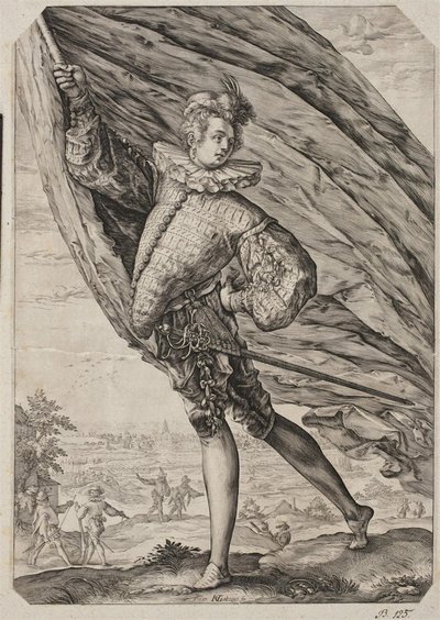 Velký vlajkonoš od Hendrick Goltzius