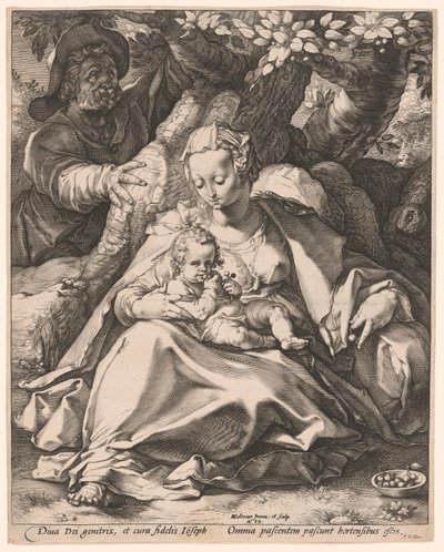 Svatá rodina pod třešní od Hendrick Goltzius