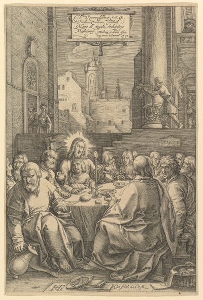 Poslední večeře, z "Umučení Krista" od Hendrick Goltzius
