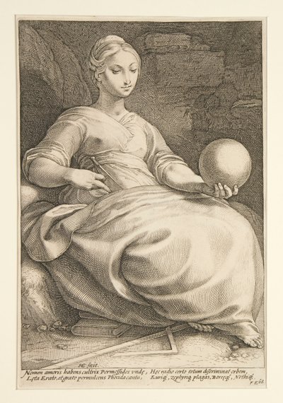 Devět múz: Erato, číslo 7 v sérii 9 od Hendrick Goltzius
