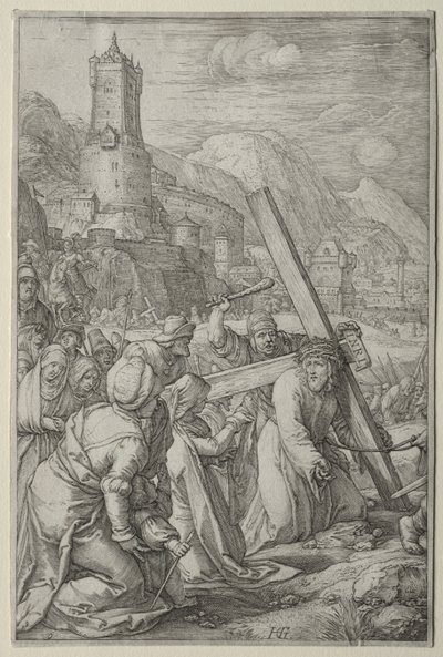 Umučení: Kristus nesoucí kříž od Hendrick Goltzius