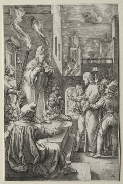 Umučení: Kristus před Kaifášem od Hendrick Goltzius