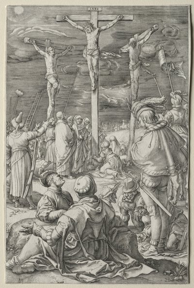 Umučení: Kristus z kříže mezi dvěma zloději od Hendrick Goltzius