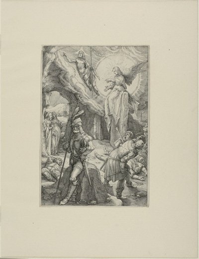 Vzkříšení, deska dvanáct z Umučení Krista od Hendrick Goltzius