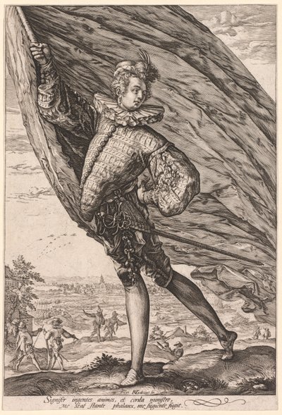 Standardní nosič, otočený doleva od Hendrick Goltzius