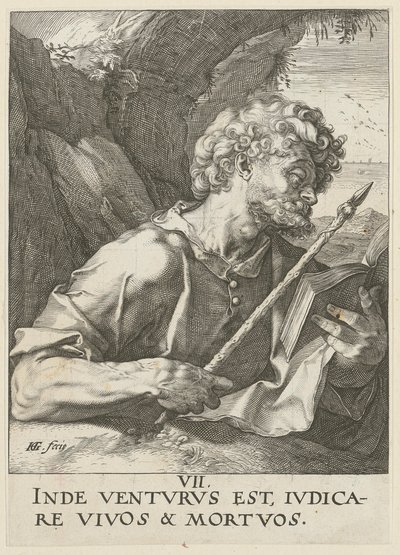 Tomáš, list 8 ze série „Kristus, dvanáct apoštolů a Pavel“ od Hendrick Goltzius