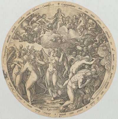 Oddělení spravedlivých od nespravedlivých, list č. 2 ze série „Čtyři poslední věci“ od Hendrick Goltzius