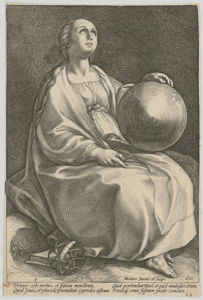 Urania, list č. 9 ze série „Devět múz“ od Hendrick Goltzius