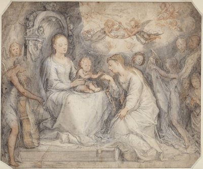 Sňatek svaté Kateřiny od Hendrick Goltzius