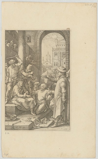 Umučení Krista, list č. 7 ze série „Umučení“ od Hendrick Goltzius