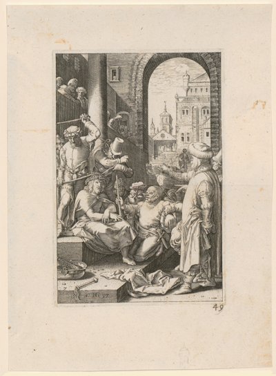 Umučení Krista, list č. 7 ze série „Umučení“ od Hendrick Goltzius