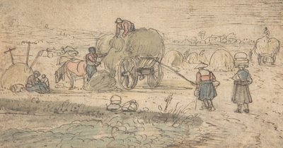 Rolníci nakládají seno, ca. 20. léta 17. století. od Hendrick. Hendrick Avercamp,Avercamp