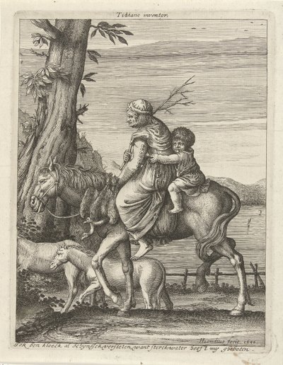 Žena a dítě na koni od Hendrick Hondius (I)