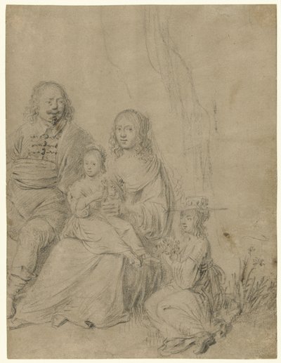 Rodinná skupina složená z rodičů a dvou dcer od Hendrick Martensz. Sorgh (attributed to)