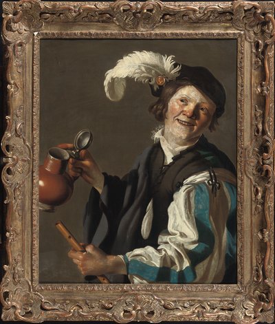 Chlapec drží flétnu a džbán od Hendrick Jansz Terbrugghen