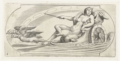 Aurora na voze Nouveau Livre des Dieux et Deeßes De la Marine Bouckje mořských bohů a bohyň (název série) od Hendrick de Keyser (I)