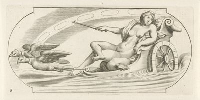 Aurora na voze Nouveau Livre des Dieux et Deeßes De la Marine Bouckje mořských bohů a bohyň (název série) od Hendrick de Keyser (I)