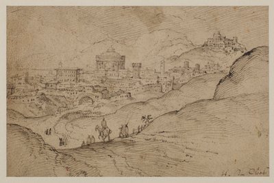 Krajina s výhledem na město, 16. století od Hendrick van Cleve