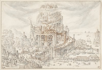 Babylonská věž od Hendrick van Cleve III