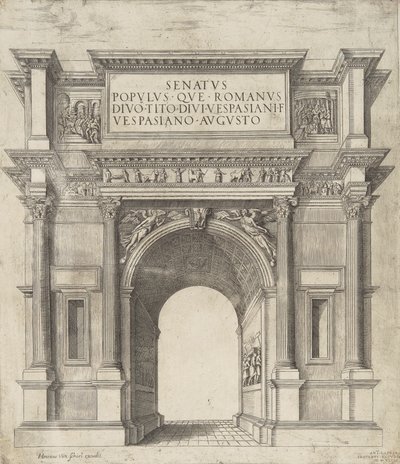 Senát lidu římské říše Titus Bůh Vespasiana Syn Vespasiana Augusta od Hendrick van Schoel