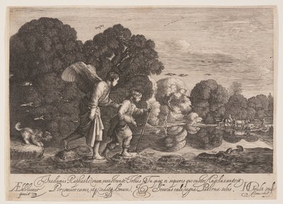 Tobiáš a anděl Gabriel od Hendrick von Goudt