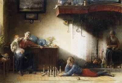 Hra kuželek, 1872 od Hendrieus Jacobus Burgers