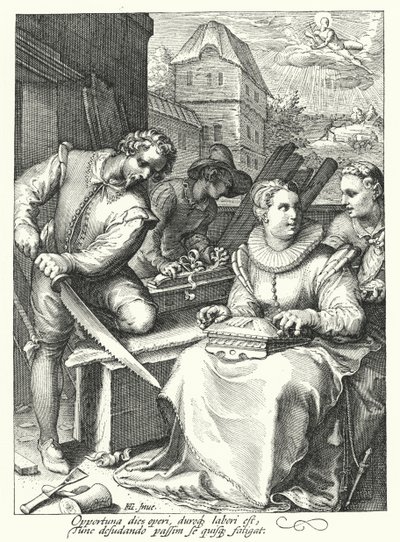 poledne (rytina) od Hendrik (after) Goltzius