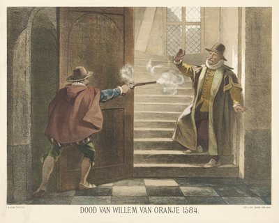 Vražda Viléma Oranžského, 1584 Smrt Viléma Oranžského 1584 (název na předmětu) od Hendrik Albert van Trigt