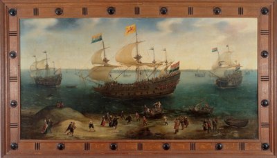 Amsterdamská čtyřstěžňová loď De Hollandsche Tuyn a další lodě se vracejí z Brazílie pod velením Pauluse van Heerdena od Hendrick Cornelisz. Vroom