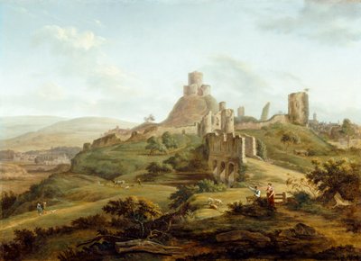 Pohled na hrad Launceston od jihu od Hendrik Frans de Cort