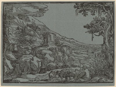 Arkádská krajina od Hendrik Goltzius