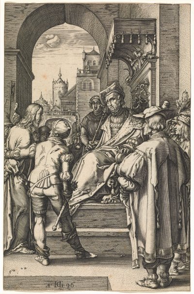 Kristus před Pilátem, po 1596 (rytina) od Hendrik Goltzius
