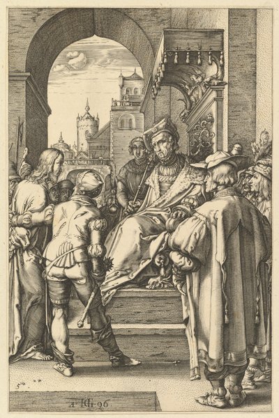 Kristus před Pilátem, z Umučení Krista, 1596. od Hendrik Goltzius