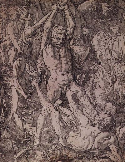 Herkules a Cacus od Hendrik Goltzius