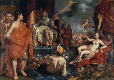 Hermes představuje Pandoru králi Epimetheovi, 1611 od Hendrik Goltzius