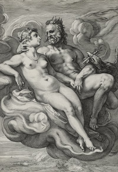 Jupiter a Juno, kolem 1593-94 (rytina na položený papír) od Hendrik Goltzius
