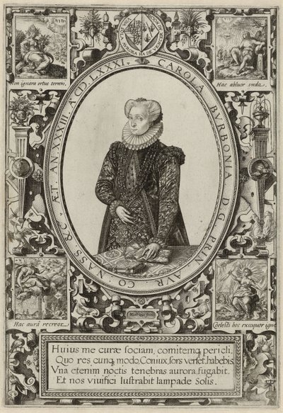 Portrét Charlotte de Bourbon, 1581 od Hendrik Goltzius