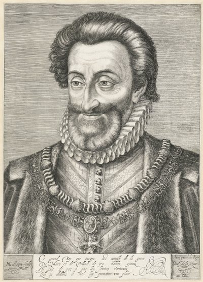 Portrét francouzského krále Jindřicha IV., kolem roku 1600 od Hendrik Goltzius