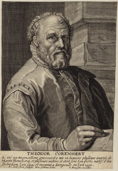 Portrét Theodora Cornherta od Hendrik Goltzius