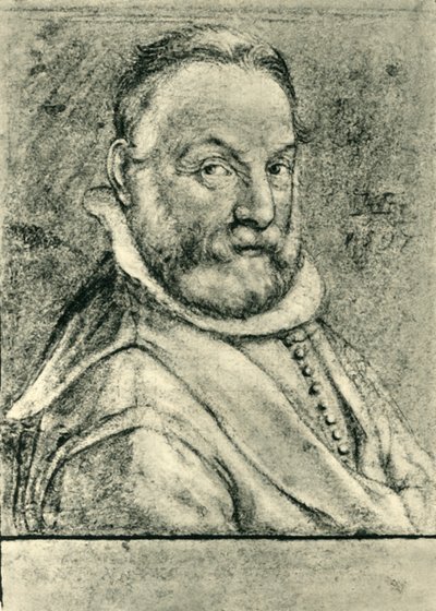 Portrét muže s plnovousem, 1597, 1943. od Hendrik Goltzius