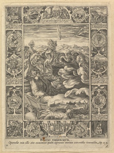 Punitio Malorum, z Alegorií křesťanské víry, z Christian and Profane Allego....n.d. od Hendrik Goltzius