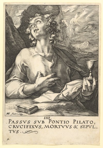 Sv. Jan, od Krista, apoštolů a sv. Pavla s vyznáním víry, ca. 1589. od Hendrik Goltzius